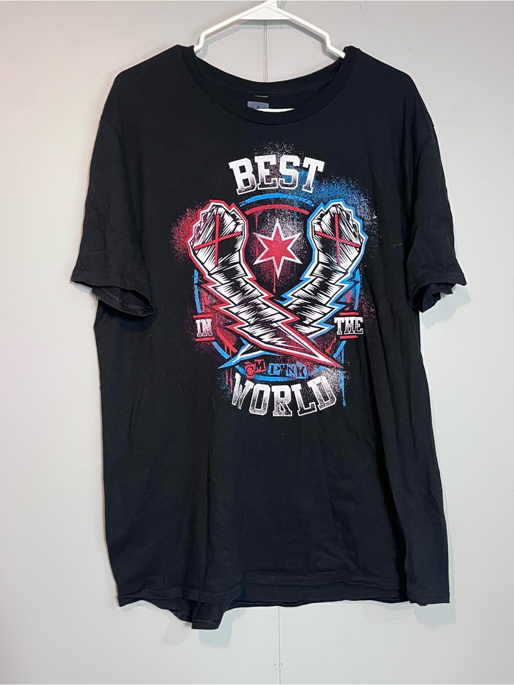 CM Punk Best in the World Graphic T-Shirt Black XL WWE Wrestling